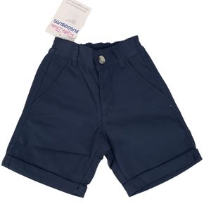 RUFFLE BUTTS Toddler Navy Blue Cuffed Chino Shorts Elastic Size 12-18 Months NWT